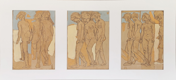 attitudes III - 53x26 - tempera